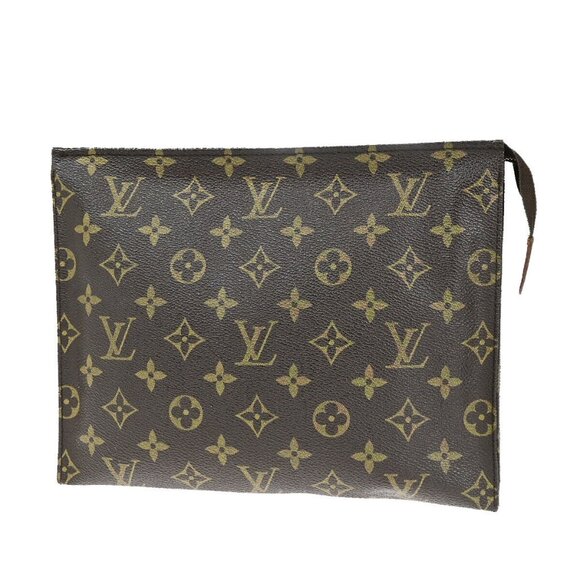 LOUIS VUITTON Poche Toilette 26 Clutch Hand Bag Monogram Leather - Picture 1 of 14